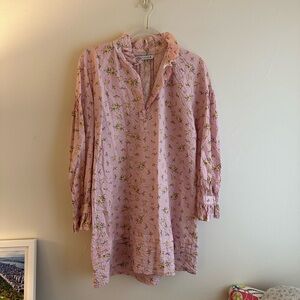 Pink Floral Long Sleeve Dress